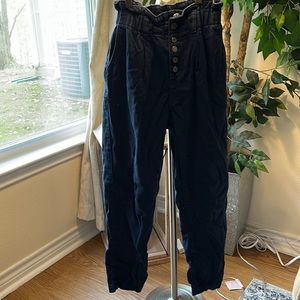 Dark blue stretch corduroy-like material